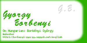 gyorgy borbenyi business card